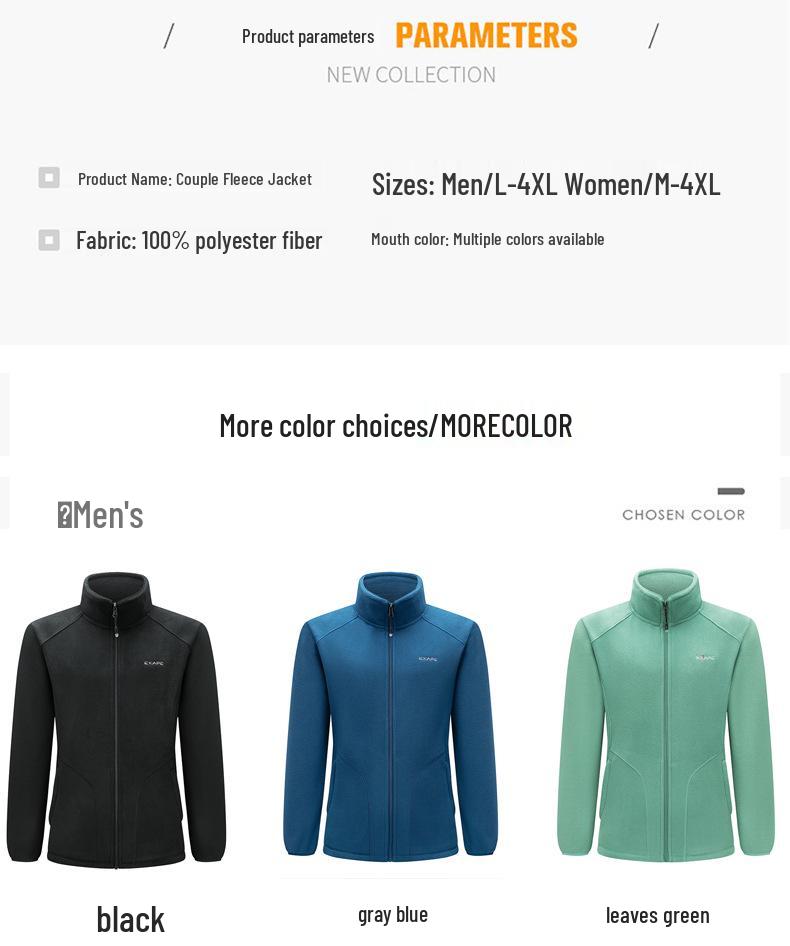 Unisex Cross-Border Winter Logo Fleece Jacket for Hiking & Mountaineering