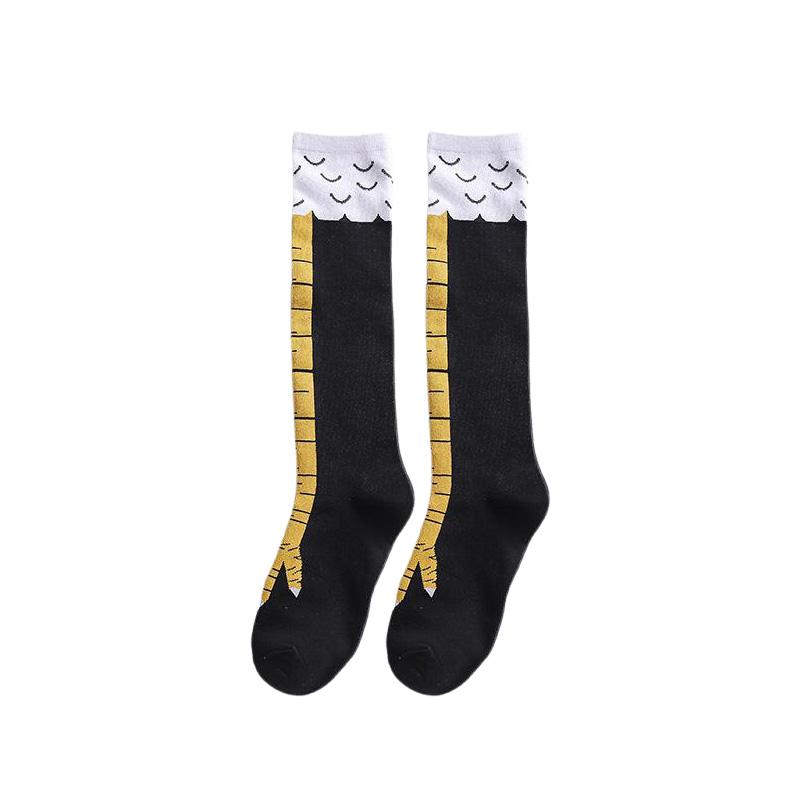 Men Women Funny 3D Chicken Socks Print Cartoon Cosplay High Flexibility Thigh High Sock Cotton Fashion Thin Toe Feet