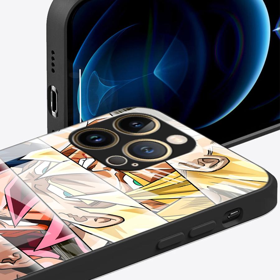 Чехол Art для iPhone 17 Pro Max Air 15 Plus 14 11 16 12 8 13 XR Стеклянная крышка для телефона Dragon Ball Goku