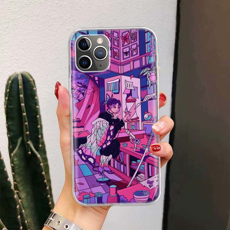 Anime Vaporwave Glitch Purple For iPhone 17 Air 16 15 14 Plus 13 Mini 12 11 Pro Max Phone Case 16E 7 Print 8 SE Fundas Cover Sof