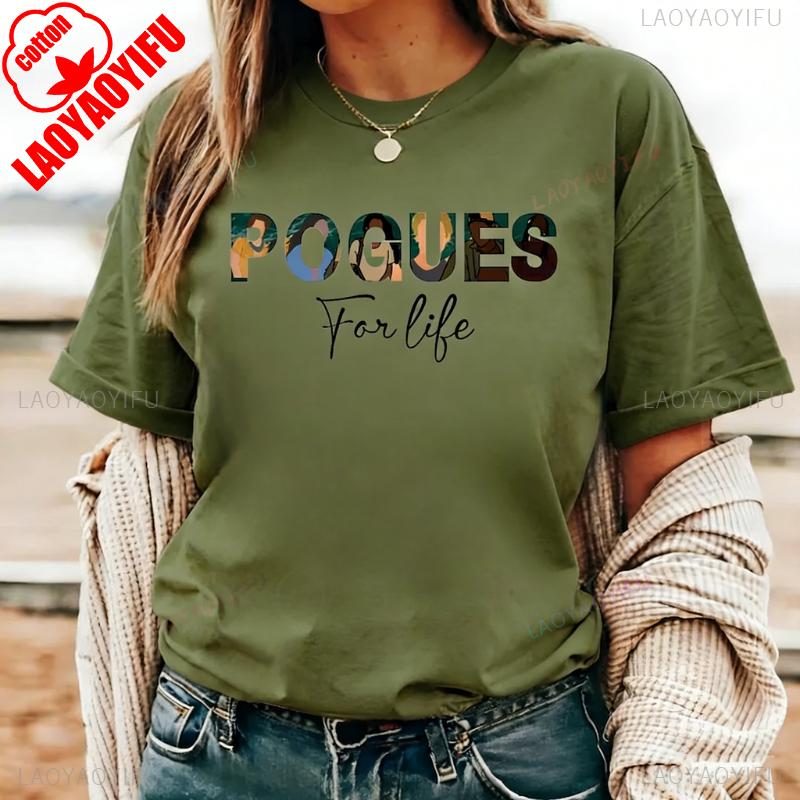 Outer Banks Pogues for Life Хлопковая футболка с круглым вырезом высокого качества, повседневный стиль, regular, короткий рукав, унисекс, модная, с принтом, топы