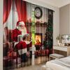 2 шт. Шторы Санта-Клауса. Старый Санта-Клаус сидит дома в рождественскую ночь и читает письмо возле дерева. Гостиная, спальня.