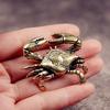 Brass Crab Ornament, Rich Handlebar In Hand, Creative Desktop Tea Pet Handicraft, Crab Claw Small Ornament, Antique Piece.