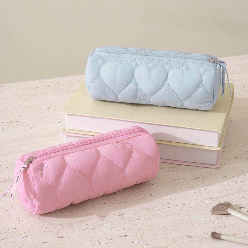 Large Capacity Pencil Case Love Bowknot Design Pencil Box New Makeup Brush Organizer  for Students