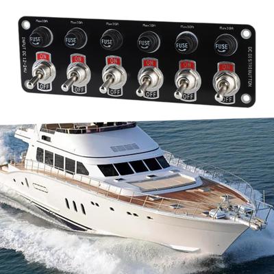 Панель управления переключателем трюмного насоса Rocker 6, простая установка 12 В 24 В, черный, морской