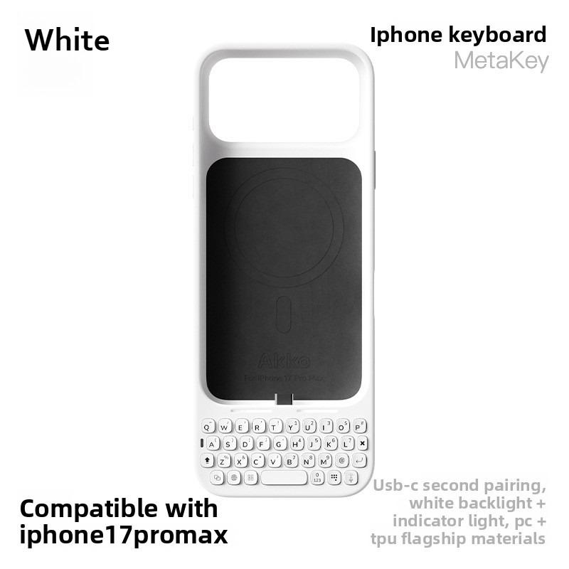 Универсальный чехол-клавиатура MetaKey с ночным светом для iPhone 17 Pro Max, с защитной крышкой для магнитной зарядки Magsafe