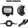 2PCS LED Work Light Pods 4 Inch Off-Road Driving Light Bar 12-24V 2.5‘’ Tow Hitch Mounting Bracket for Truck Trailer SUV Pickup