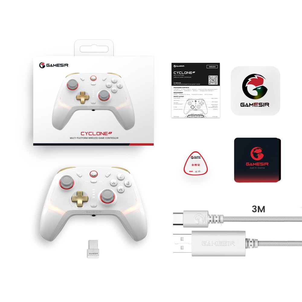 GameSir Cyclone2 TMR 1000 Гц Частота опроса ПК-контроллер с датчиками Холла 5 миллионов нажатий Срок службы клавиш Прочный Микро-программная регулировка Обратная совместимость с макросами