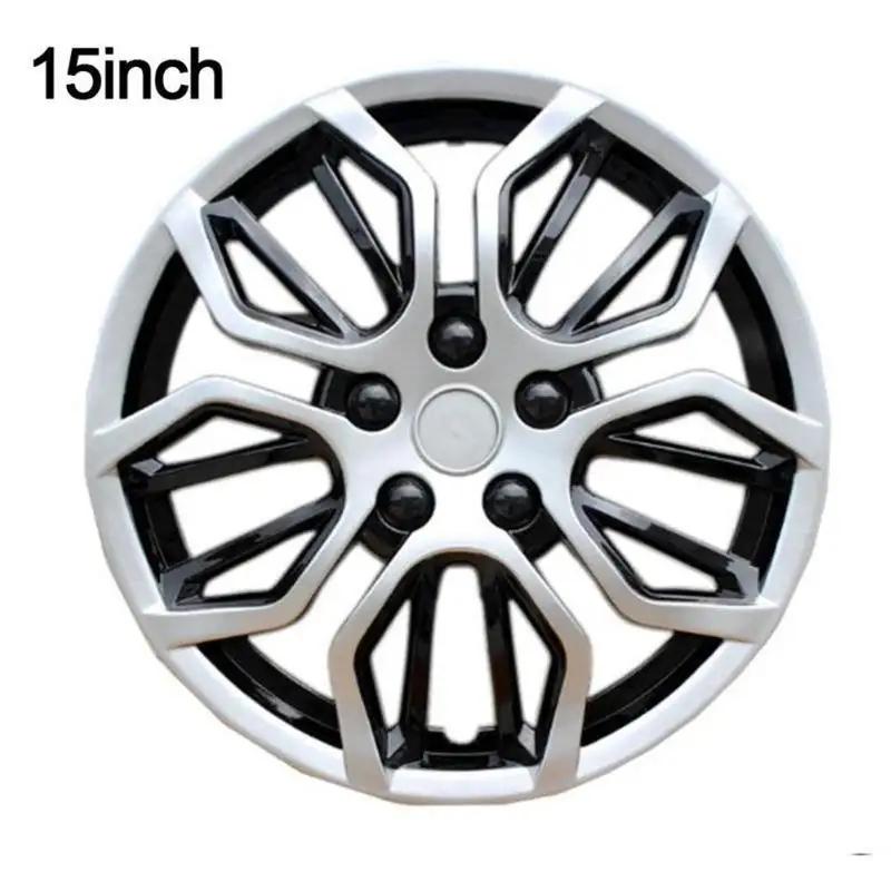 15 Inch Universal Car Wheel Cover Silver Black Wheel Wheel Cover Modification Car Parts Car Accessories