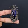 Blue Sapphire Pendant, Handmade Gemstone Pendant, 999 Copper Wire Wrapped Pendant Antique Jewelry, For Engagement Gift
