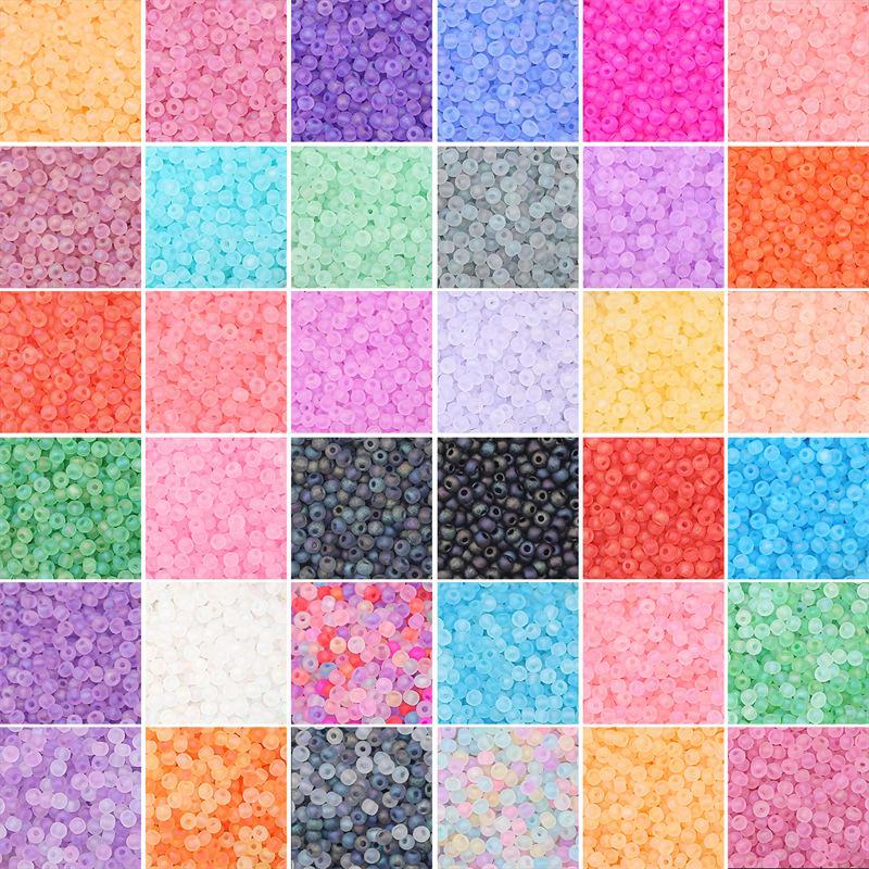 Изготовленные вручную высококачественные стеклянные матовые рисовые бусины для создания украшений из бисера своими руками.