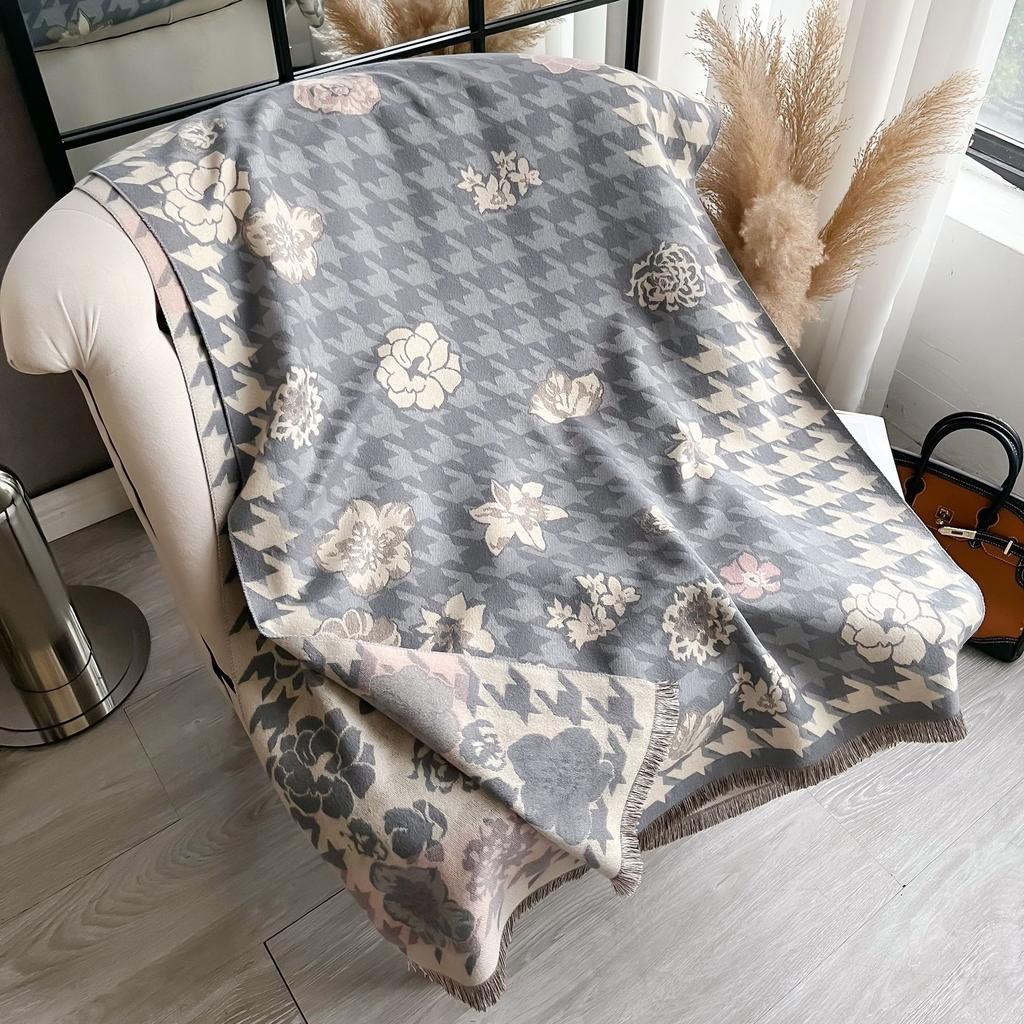 Тысячи Птичьих Сеток, Растения, Цветы, Камелии, Модный И Универсальный, Уверенный И Элегантный Теплый Шарф из Имитации Кашемира