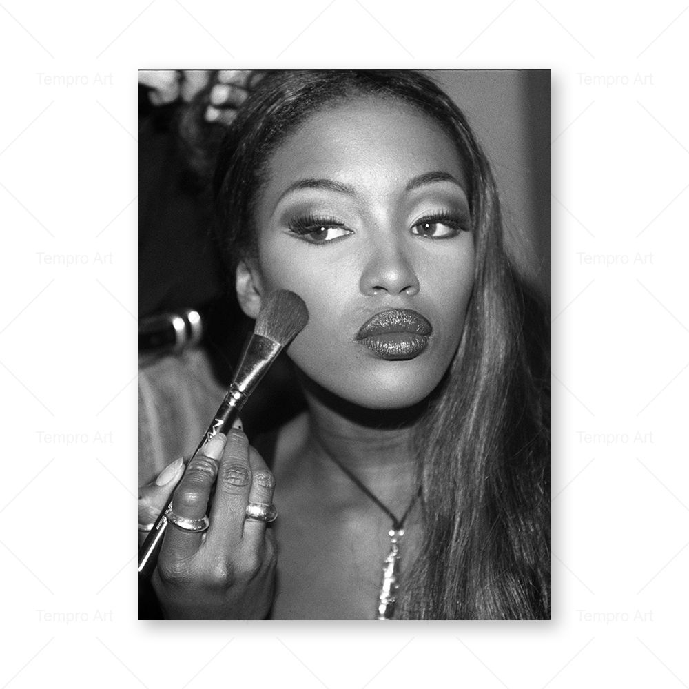 Модный сексуальный женский настенный художественный постер для девочек, макияж на холсте, черно-белая картина с принтом, дамская комната, ванная комната, домашний декор