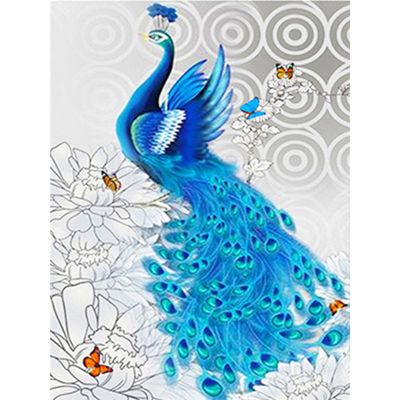 5D DIY Diamond Embroidery Animal Peacock Cross Stitch Diamond Painting Full Round Drill Picture of Home Christmas Present