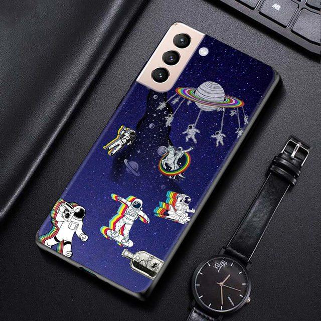 Чехол для игры в баскетбол, астронавт, скейтборд, флаг, Луна для Samsung Galaxy S22 S21 S20 Ultra Fe S10 S9 S8 Plus 4g 5g S10e S7 Edge
