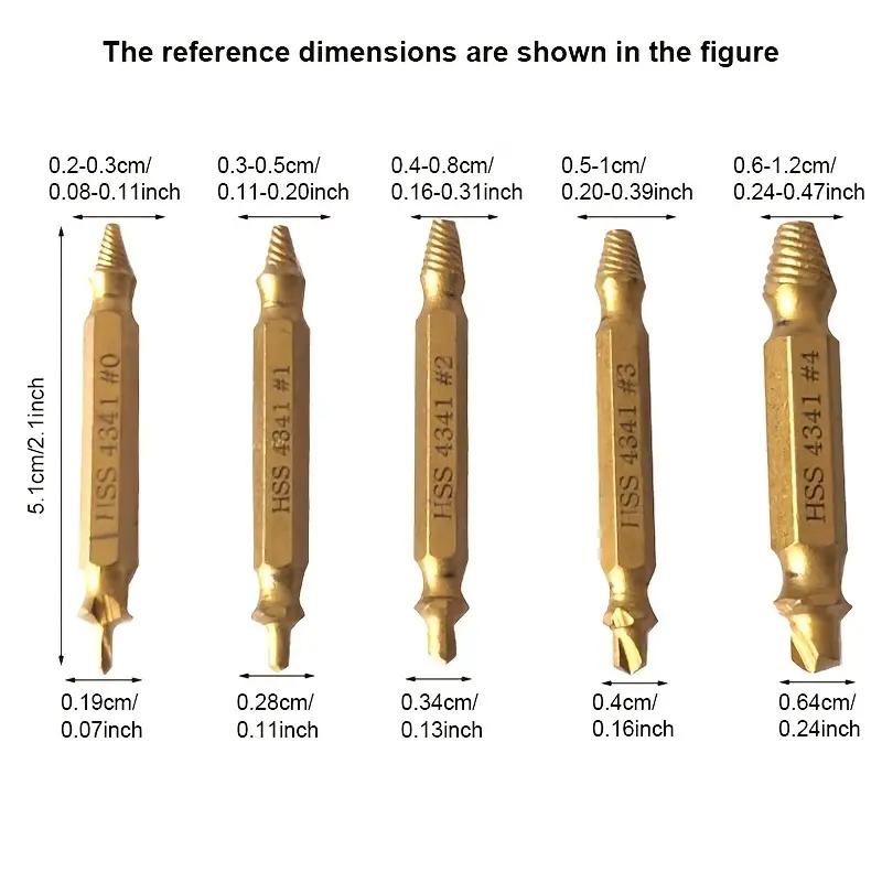 Извлекатель поврежденного винта, сломанный болт, сорванный набор, инструмент с двойной головкой, легкое извлечение, демонтируйте шпильку, скользящие зубья, сносной съемник