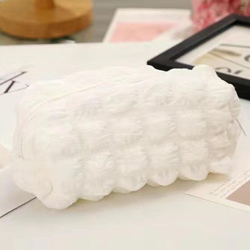 Сумка для хранения ярких цветов в полоску с цветными блоками, студенческая модная большая вместительная сумка для канцелярских принадлежностей с пузырьковым облаком, пенал, косметичка