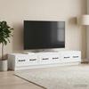 TV Cabinet with Drawers White 147 x 34.5 x 27 cm Engineered Wood