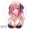 3D коврик для мыши Пять сестер Стерео коврик для мыши Oppai Грудь Rias Gremory Nakano Nino Аниме Силиконовая подставка под запястье Пакет коврик для игровой мыши