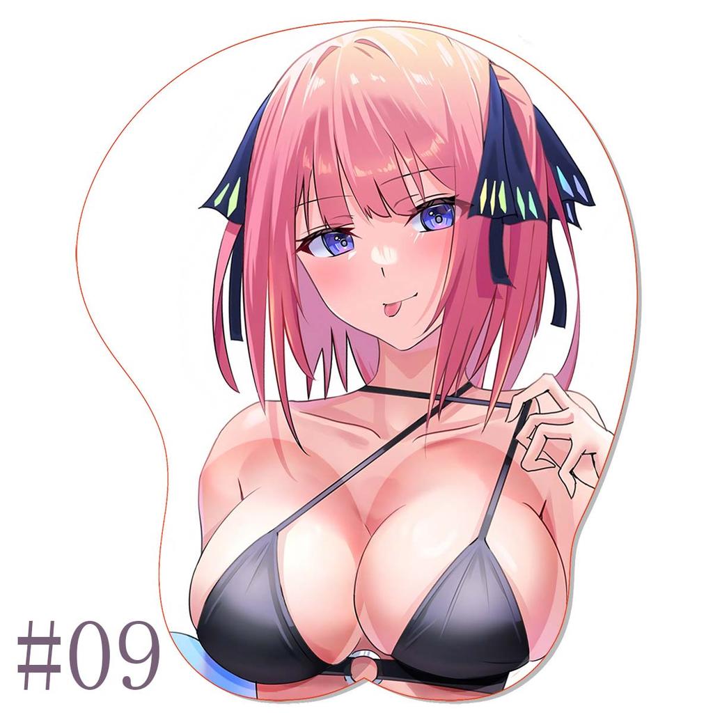 3D коврик для мыши Пять сестер Стерео коврик для мыши Oppai Грудь Rias Gremory Nakano Nino Аниме Силиконовая подставка под запястье Пакет коврик для игровой мыши