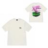 Mens Casual Short Sleeve Cotton T-Shirt With Letter Print Loose Fit Streetwear Style