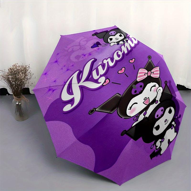 Kuromi,Cute Automatic Umbrella-Foldable, Durable 8-Bone Design, Compact and Stylish, Great for Camping, Halloween, Christmas, Mother's Day T