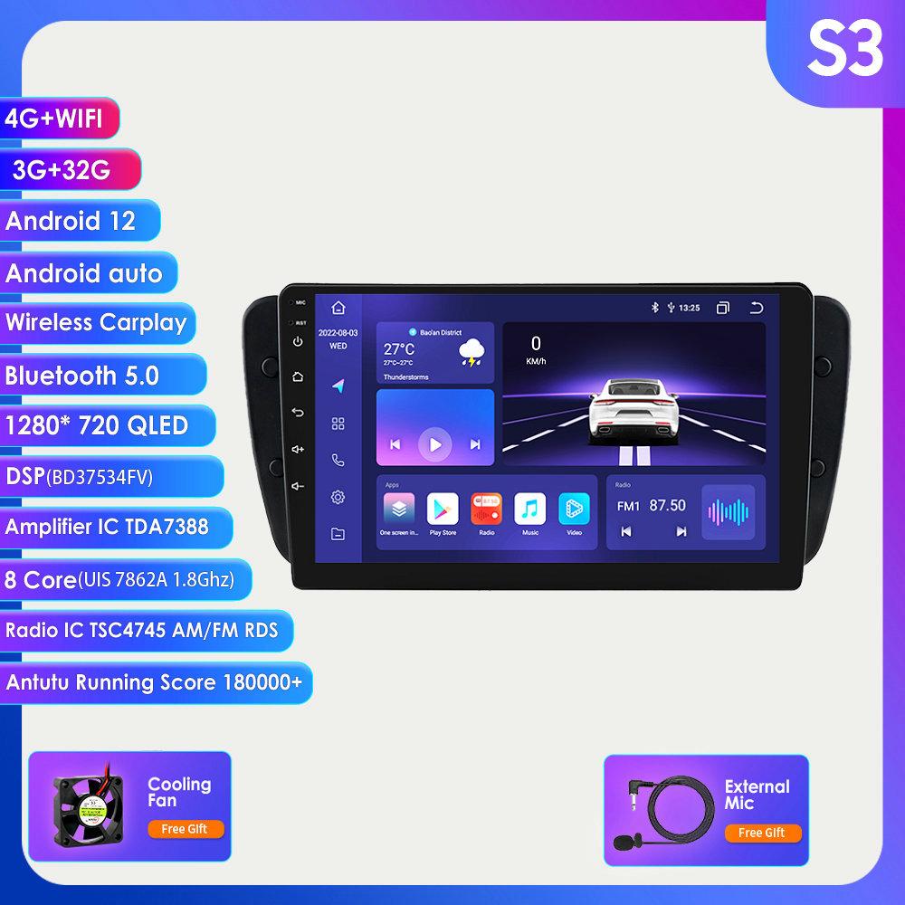 8G+128G Carplay 2 Din Android Radio for Seat Ibiza 6j 2009 2010 2011 2012 2013 AI Voice 4G-LTE Car Multimedia GPS Intelligent Screen 2din Autoradio