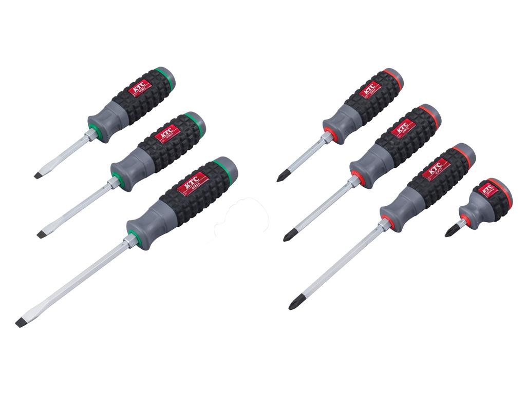 Набор отверток с ручкой из смолы Kyoto Machinery Tools, сумка KTC в комплекте (КТК) (сквозной тип) [7 штук]