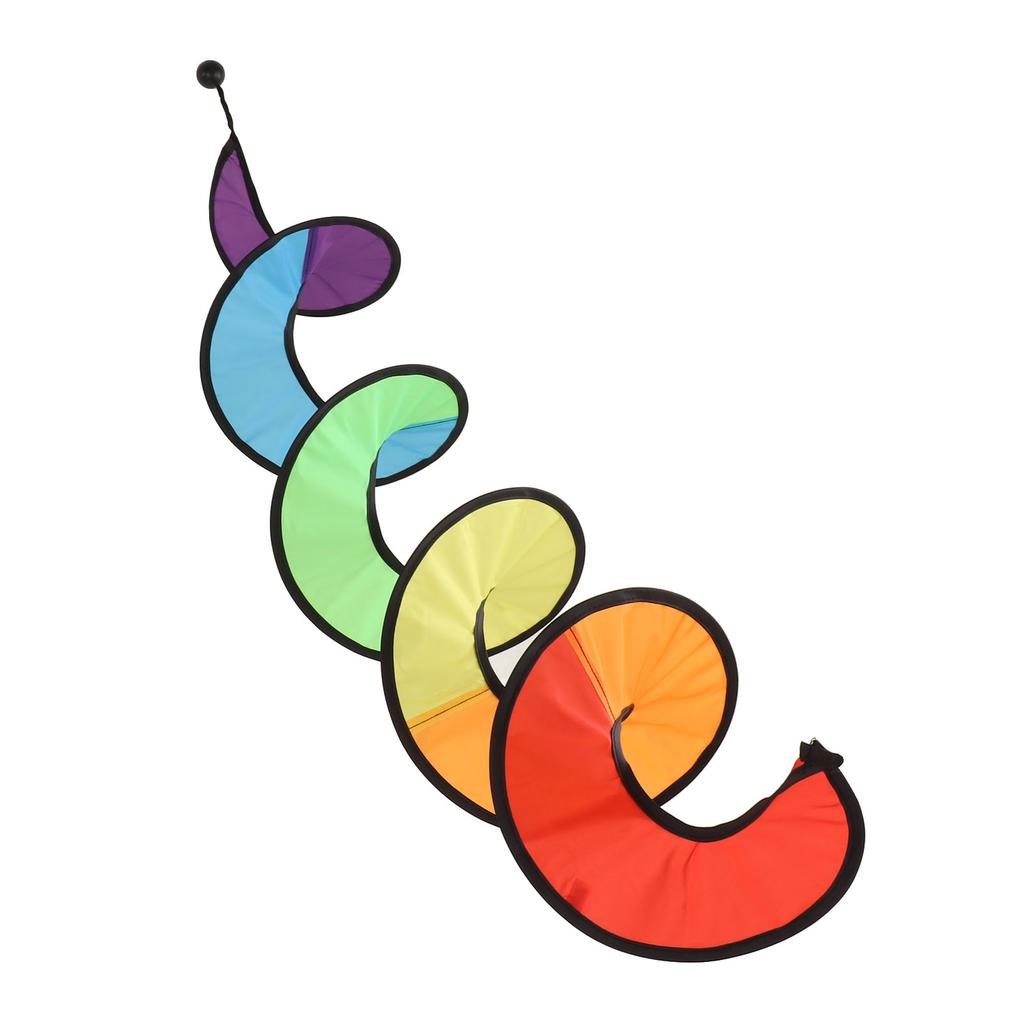 Wind Spinner Foldable Colorful Spiral Rainbow Wind Sculpture Spinner Hanging Curly Spinner Yard Garden Decoration