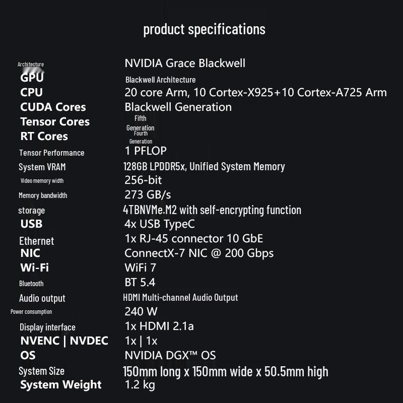 Мини-суперкомпьютер для ИИ NVIDIA DGX Spark GB10 (Китайская версия)