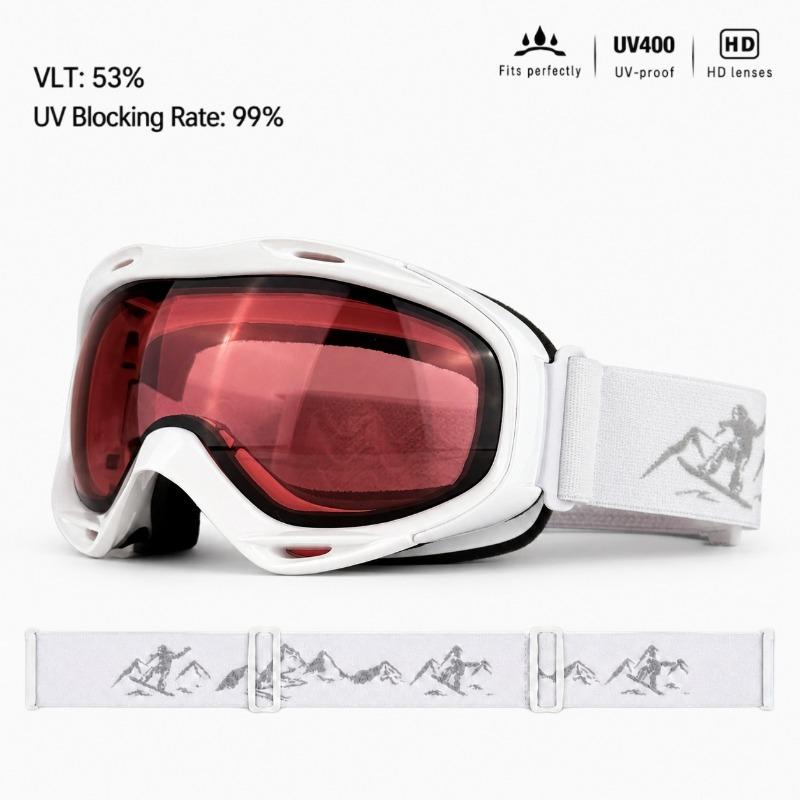 Spherical Large Field of View Ski Goggles Single and Double Ski Sports Equipment Double-layer Lenses Anti-fog Can Card Myopia Goggles