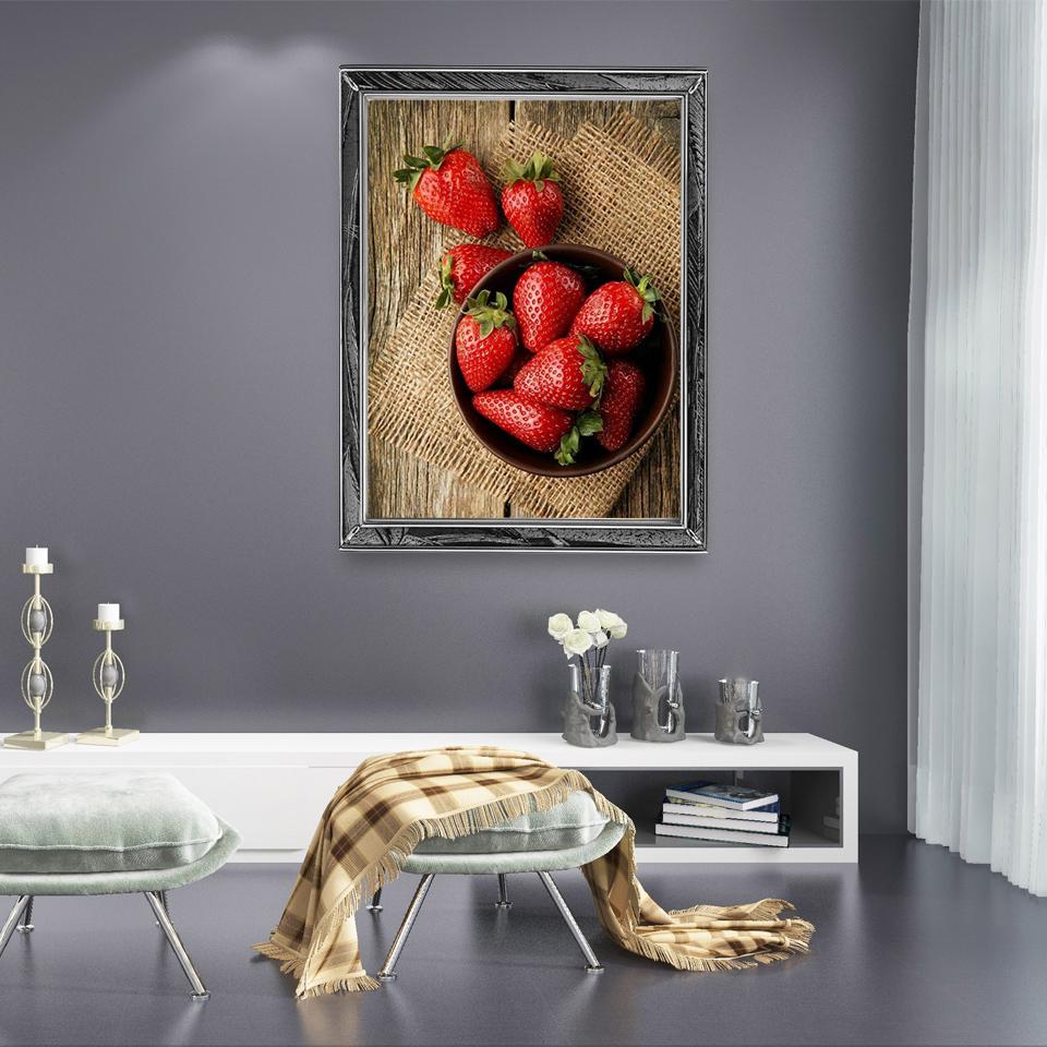 DIY 5D алмазная живопись фрукты яблоко Алмазная вышивка мозаика горный хрусталь цветок полный круглый украшение из смолы для дома