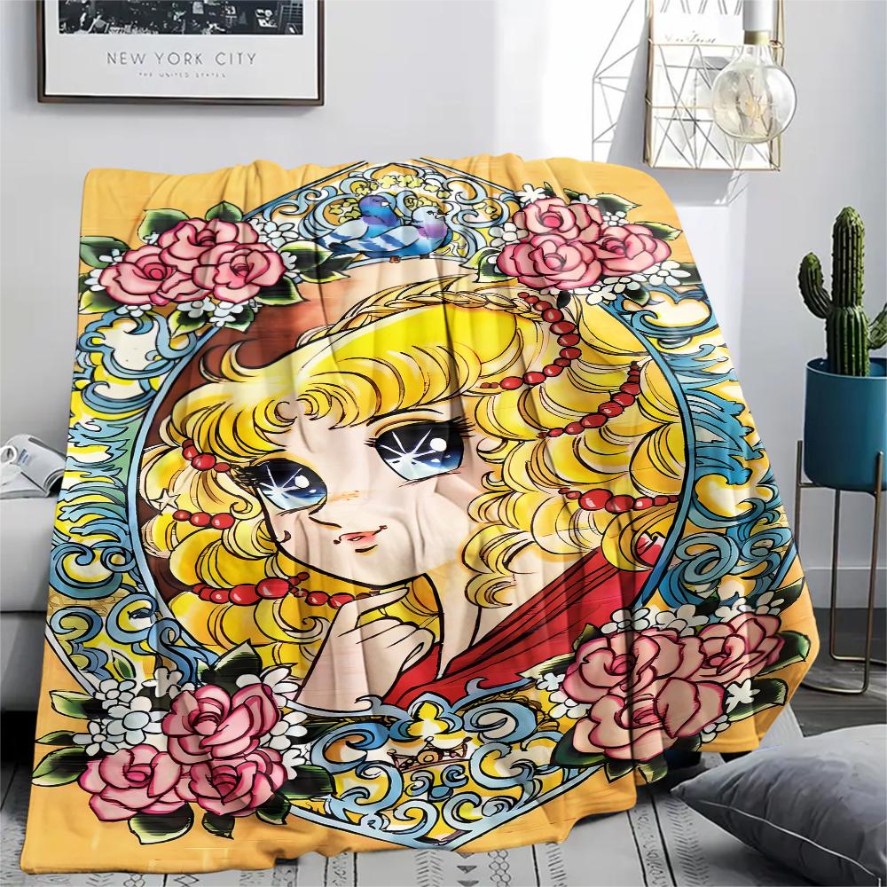 1PC Candy Candy Print Flannel Blanket, High quality All Seasons, Home Decor, Warmth and Comfort, Perfect for Christmas Gifts