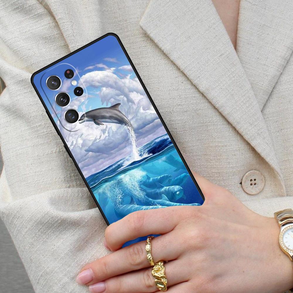 Милый Дельфин Морское Животное МЯГКИЙ Чехол для Телефона для Samsung Galaxy S26 Ultra S25 S24 S23 S22 S21 S20 Note10 Чехол