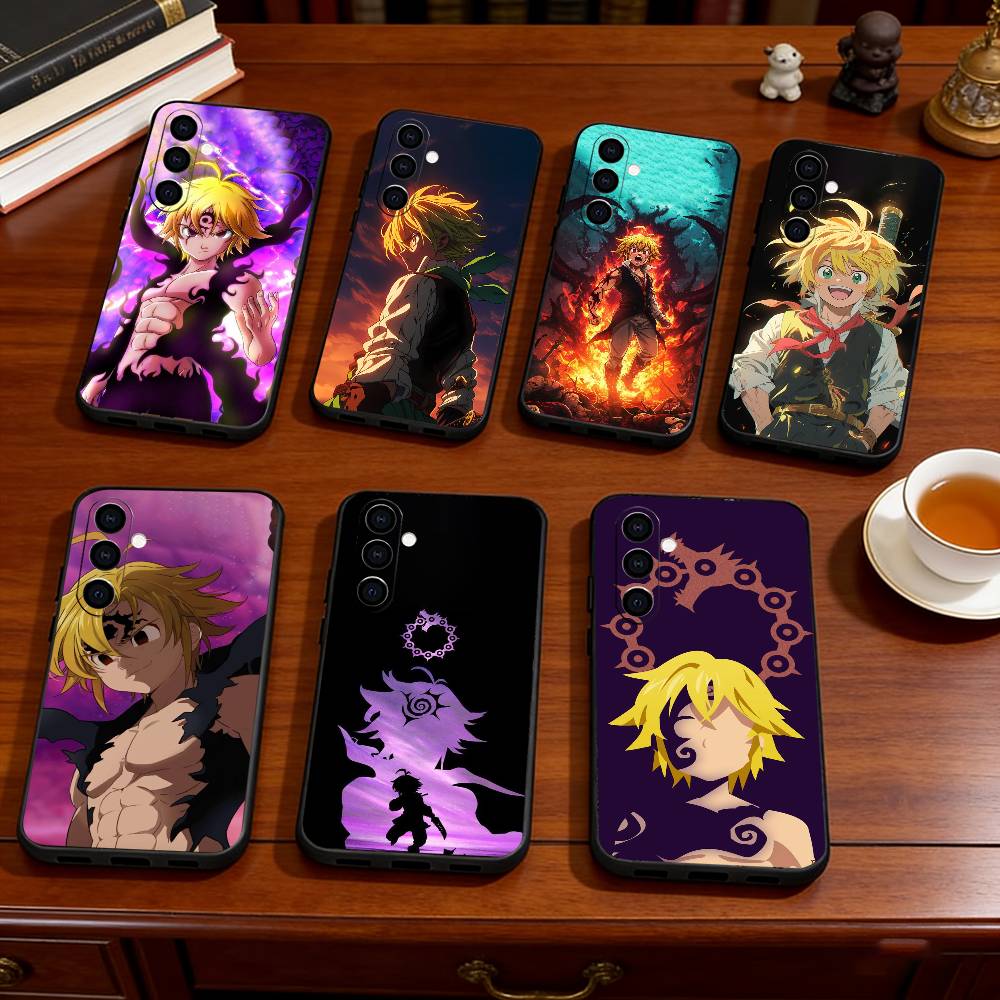 Anime S-Seven D-Deadly S-Sins M-Meliodas Phone Case Black Silicone Soft For Samsung Galaxy A73,A72,A71,A70,A53,A52,A51