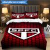 3PCS Paulo Fc Emblem Printed Soft Bedding Set,Including 1pc Duvet Cover And 2pcs Pillowcases Perfect for Bedroom, Dormitory, Fan gift