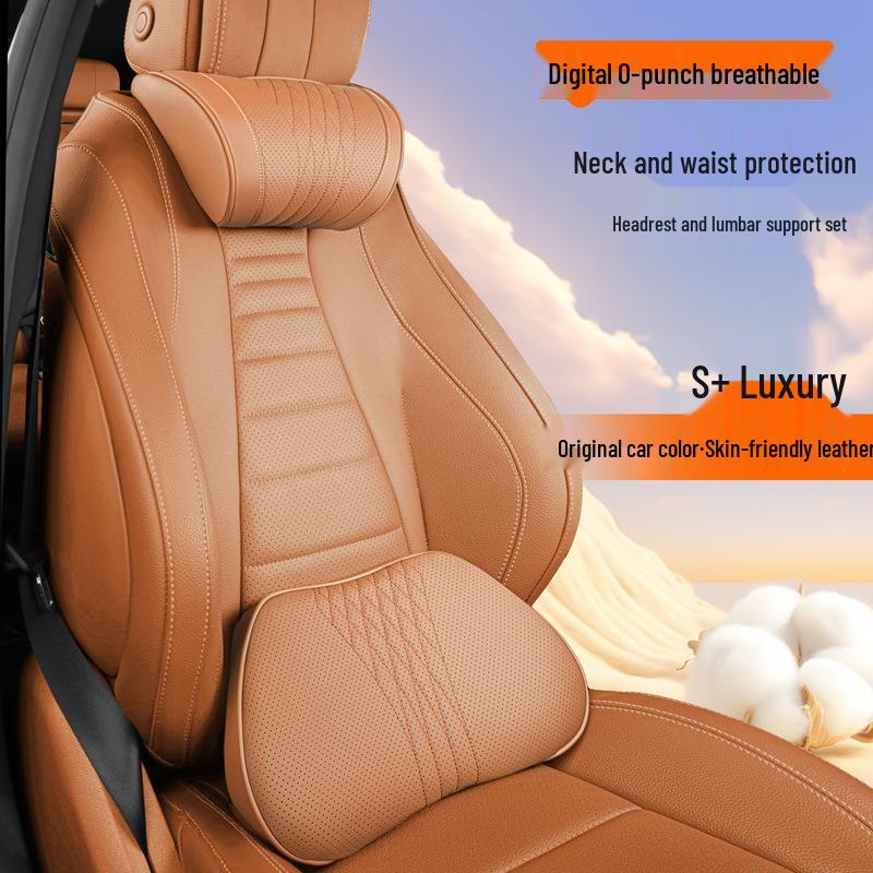 Jordani Premium Memory Foam Car Headrest & Lumbar Support Pillow