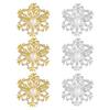 1/2/6 шт. Золотые металлические кольца для салфеток Декор из искусственного жемчуга Дизайн снежинки Зимняя тематика Салфетка