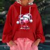 Women's Christmas Print Loose Casual Long Sleeve Hooded Sweatshirt