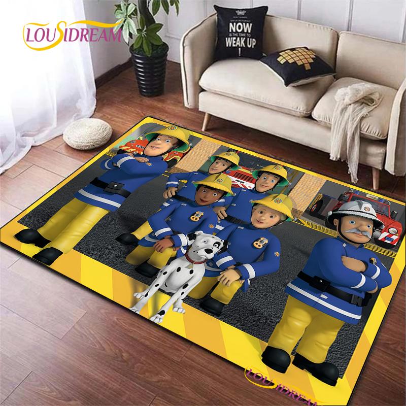 Fireman Sam British Classic Animated Carpet for Living Room Bedroom Area Rugs Kitchen Door Kids un-slip floor Mats birthday gift