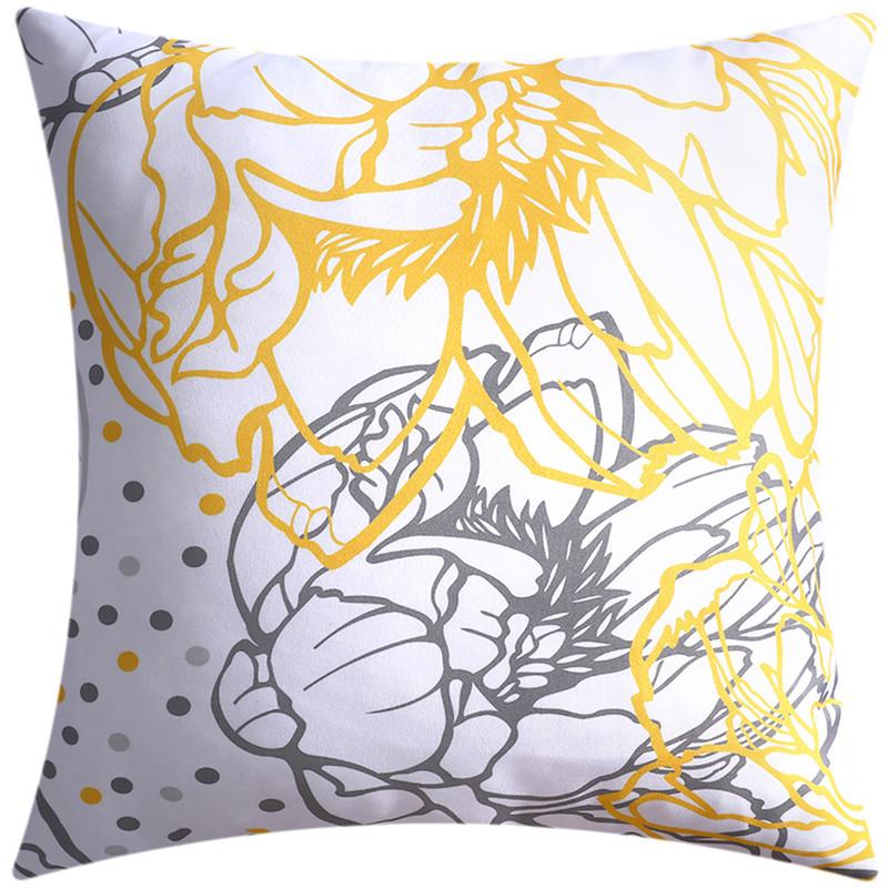 Наволочка с принтом в скандинавском стиле, желто-серая, для дома, дивана, гостиной, офиса, украшения, наволочка