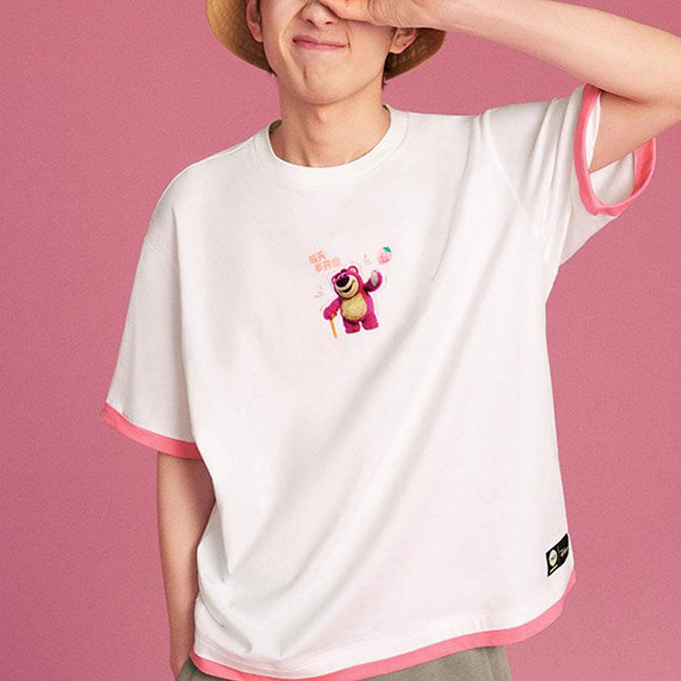 Adidas NEO Strawberry Bear Neo Cartoon Print Sports Short Sleeve T-shirt Unisex Tops White IP4052