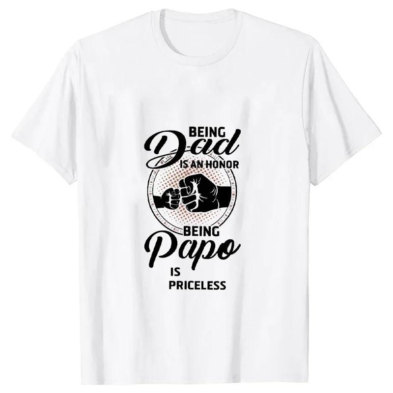 Хип-хоп футболка мужская уличная одежда Веселье быть дедушкой - это честь Быть папой бесценно Футболка 2023 Мужская футболка Папа Папа Топы Футболки