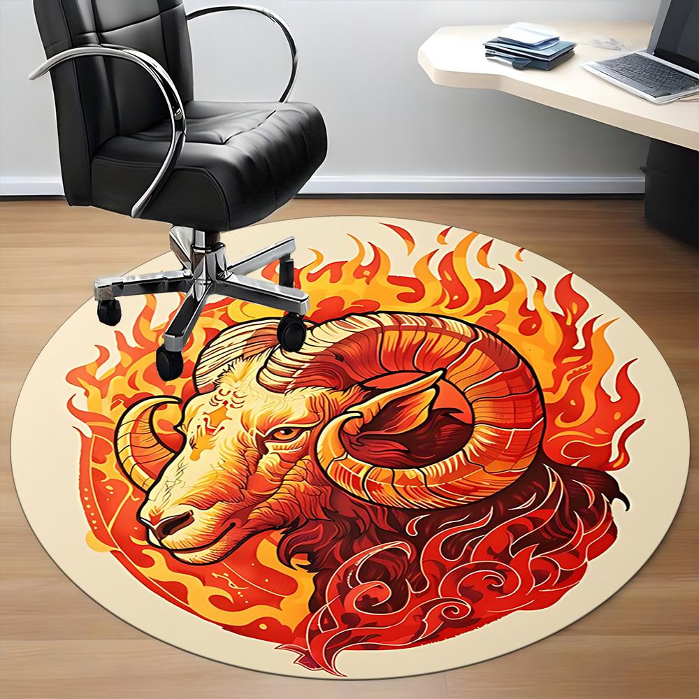1 шт. Круглый ковер Ram Flames для офиса, Коврик подходит для офиса, Под офисные стулья, Спальни, Гостиной, Домашнего декора, Декора комнаты