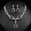 2 шт./компл. комплект ожерелья и сережек из искусственного кристалла с геометрическим рисунком свадебные украшения изысканный темперамент стразы серьги-капли ожерелье подарок на годовщину