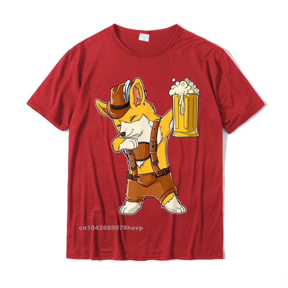 Dabbing Corgi T Shirt Oktoberfest Lederhosen Unisex Prost Beer Tees Faddish Custom Cotton Unisex T Shirt Print