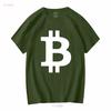 Футболка с логотипом Bitcoin с длинным или коротким рукавом винтажная стирка мужская дышащая эластичная универсальная повседневная с небольшим принтом