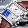 LIGE LG8925 Модные Китайские Мужские Цифровые Двойные Часы Кожаный Ремешок Водонепроницаемые Многофункциональные Светящиеся Часы Повседневные Часы Поставщик