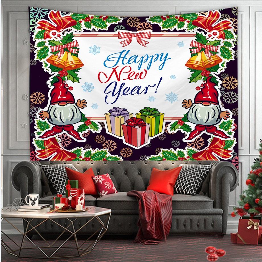 Гобелен с принтом рождественской елки, настенный фон, тканевый декор, красный Санта-Клаус, полиэстеровый гобелен, украшение на стену для дома и комнаты