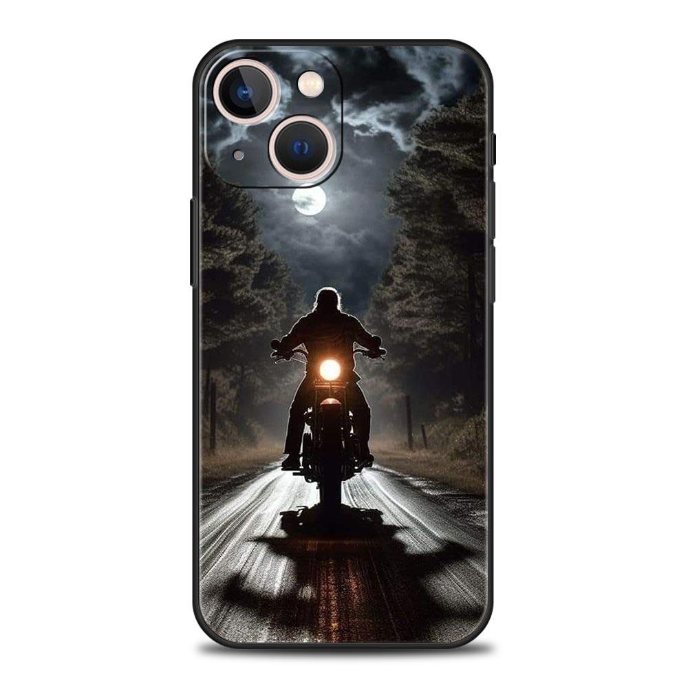 Чехол для телефона Мото Кросс Мотоцикл Спорт Для iPhone 17 16 15 Pro Max 11 12 13 14 7 8 Plus SE 2020 X XR XS Мягкий Черный